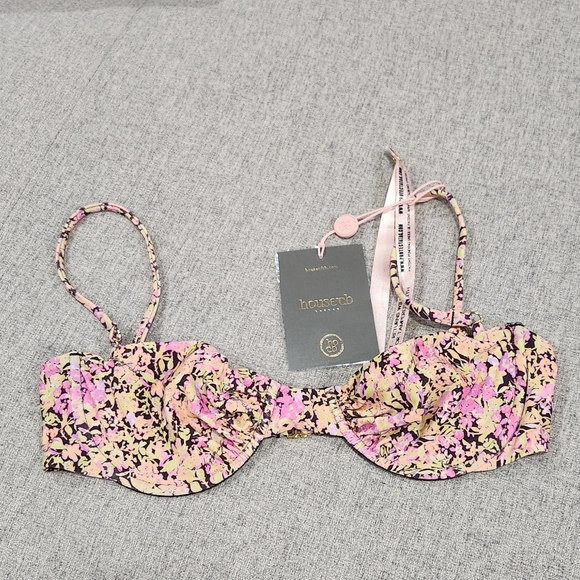 NWT House of CB Monaco Olive Floral Underwire Bikini Top‎ XS - Picture 5 of 8